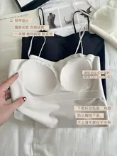 シームレスなデザインのノンワイヤーキャミソールインナー【抗菌・2in1・防透け】