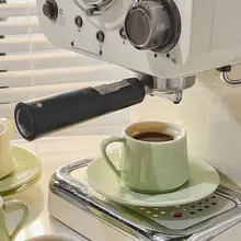高級セラミック製ミニカフェカップセット【濃縮ラテ用・和風デザイン・皿付き】