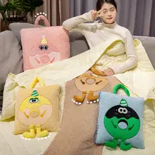 抱き枕兼用の車載用オフィス用ブランケット【春夏用・携帯便利・二合一】（セットアップ対応）