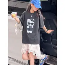 猫耳デザインの夏用Tシャツ【キッズ・ゆったり・クールなサングラス付き】