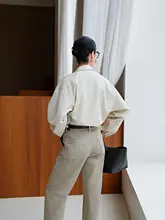 地球色系のトルコ風コットンコーデュロイテーパードデニムパンツ