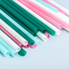 使い捨てプラスチックストロー【カラフル・透明・黒・細太タイプ・長さ調整可能・個包装】