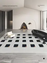 カーペット リビングルームと寝室 モダンラグ黒 家庭用 ハイグレード
