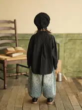 春用 子供用黒シャツ【コットン素材・毛辺デザイン・男の子用】