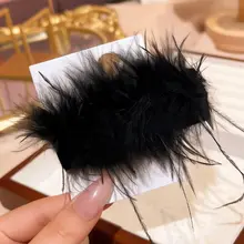 高級感あるフェザーサイドクリップ【オーストリッチ羽根・ヘアピン・バネ式】
