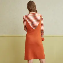 2点セット レディース キャミワンピース ニット Vネック スリム 着痩せ 春