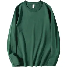 極上の柔らかさの墨色コットン長袖Tシャツ【ユニセックス・フィット・無地・起毛】