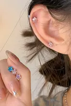 医療用チタン製コイルピアス【スクリュー式・超高級感・女性用・耳骨用】