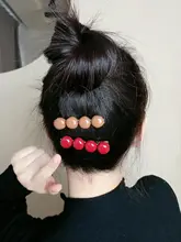 赤いヘアクリップ【韓国風・サイドバング用・バナナクリップ・ワンピンタイプ】