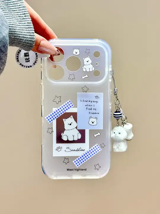 マットな透け感のある星柄デザインのiPhoneケース【フルカバー・女性向け・14PM・15Pro・16・17Pro用】
