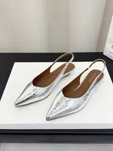 シンプルなデザインのオープントゥサンダル【低ヒール・ポインテッドトゥ・春夏用】