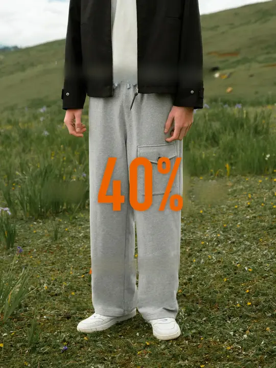 EviStub 430G重厚感のあるユニセックス調節可能フリースニットパンツ【ポケット付き・ストレート】