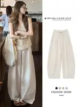 夏用エアリーリネンバルーンパンツ【ハイウエスト・スリム効果・フィット】