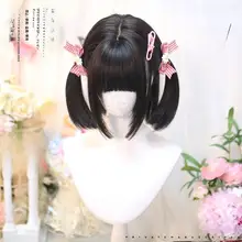 可愛い日系ロリータ風ウィッグ【前髪あり・内巻き・フルヘッド・自然な短髪】
