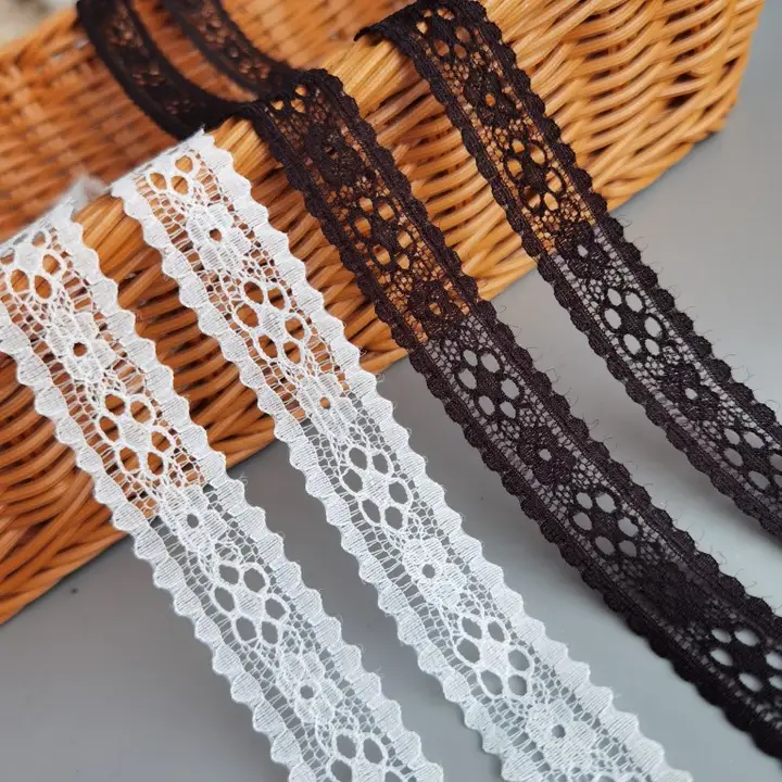 白色無弾性レースエッジ麻紐【ハンドメイド・DIY用・刺繍素材】