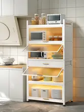 キッチン収納ラック 多層キャビネット 使用シーン 収納キャビネット 電子レンジラック 厚手