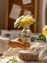 フラワーベース スリムネック ガラス クリア 禅 チャイナテイスト 生け花 インテリア 「Tlife」