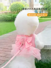 可調節犬用ハーネス付きリード【可愛いプリンセス風のチュールスカートデザイン・中小型犬用】