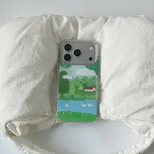 夏の爽やかな森の小川デザイン！iPhone用スマホケース【雨滴イラスト・衝撃吸収・おしゃれ】