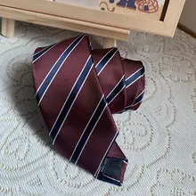 アイスクリームとクジラのストライプ手作りネクタイ【JK制服小物・デザイン】（セットアップ対応）