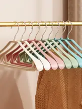 滑り止め加工のストレート肩広衣類ハンガー【家庭用・プラスチック製・厚手】