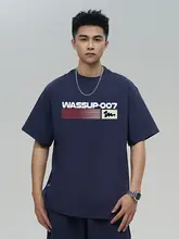 半袖Tシャツ メンズ クルーネック オーバーサイズ アメリカン風 ヘビーオンス 接触冷感 夏 「WASSUP」