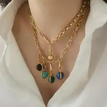 ユニセックスチェーンネックレス【金メッキ・シンプルで粗野なデザイン・カジュアルスタイル】