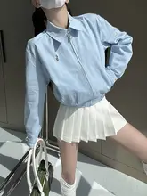 感ある刺繍付きジャケット【ライトブルー・短丈・女性用】