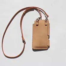 本革製 ショルダースマホポーチ【調節可能・折りたたみ式・ユニセックス】