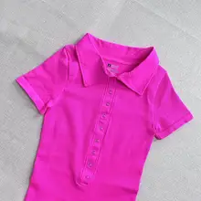 夏用短袖ヨガポロネックボディスーツ【女性用・ダンス・フィットネス・コンプレッショ  ンタイプ・ショートパンツ】