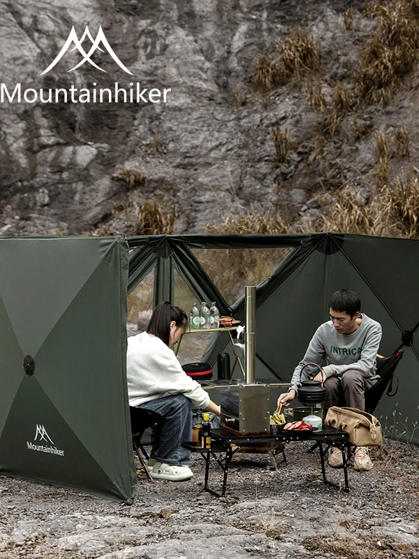 MOUNTAINHIKER 折りたたみ風よけパネル：屋外プライバシー保護の実用性と設置シーン解析