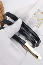 漆皮のレディース細ベルト【真皮・ファッショナブルな装飾・ウエストライン強調】