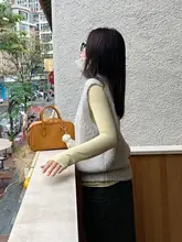 播言 丸首デザインのカラードットニットベスト【レイヤードスタイル】