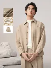 ジャケット メンズ スクエアネック 防シワ加工 お手入れ簡単 モカベージュ カジュアル 着回し おしゃれ