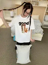 半袖Tシャツ ユニセックス パン型ヘッド 子馬 パロディプリント ベーシック 夏 「MeihaoStore」