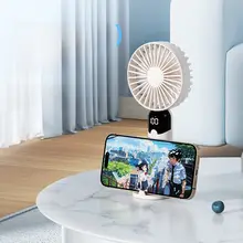 持ち運びに便利なUSB充電式ミニファン【静音・デスク用・スマホスタンド付き】