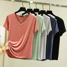 極上の柔らかさ Vネック短袖Tシャツ【レディース・夏用・ゆったりフィット・シンプルデザイン】
