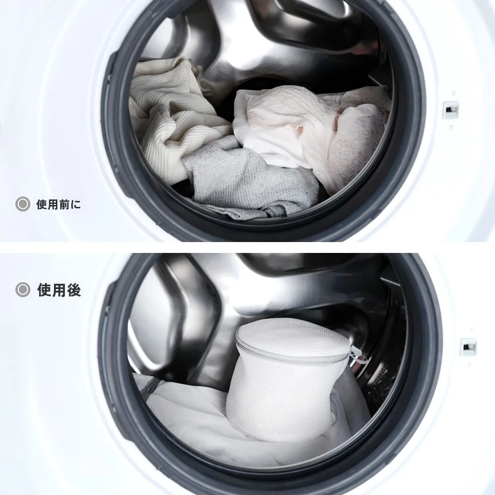ドラム式洗濯機の洗剤用量はどのくらい？一森の大きめ洗濯ネットで型崩れを防ぐ