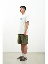 吃茶去 チチカク オリジナル メンズカジュアル レトロウォッシュ チノパンツ【夏用・カーキ・ショートパンツ】