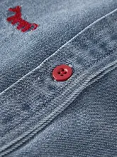 レトロ刺繍入りカウボーイジャケット【カジュアル・春用・中長寸】