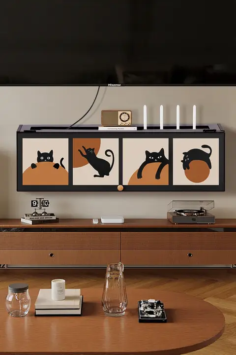 穴あけ不要の光猫ルーター置き棚【壁掛け収納・電源タップ収納・配線整理】