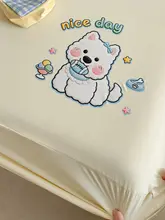 カートゥーンデザインの刺繍ベッドカバー【涼感・防塵・汚れ防止】（セットアップ対応）