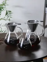 取っ手付きガラスコーヒーポット【目盛り付き・ドリップ式・コーヒー器具セット】