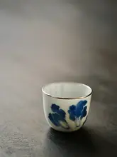 手作り青花白菜デザイン茶器【詩文杯・極上の柔らかさ】