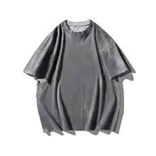 レトロなデザインの洗い加工コットンTシャツ【夏用・ゆったりシルエット・短袖】