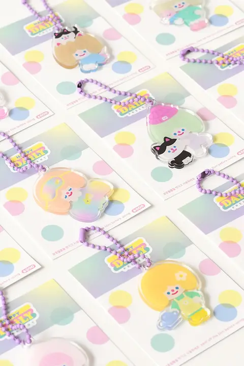 可愛いリコデザインのアクリルチャーム【カートンバッグ用・キーホルダー・エアポッズアクセサリー】
