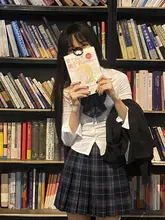 高腰プリーツスカート【JKスタイル・ショート・学院風・レディース用】