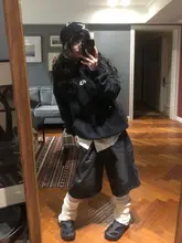 デニムパンツ レディース アメリカン風 クロップド ハーフパンツ ハイウエスト ワイド ストレート ウォッシュド ブラック サマー