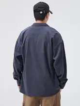 春秋用 メンズ長袖シャツ【無地・アメリカンスタイル・カジュアル】