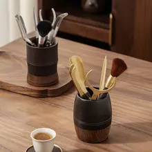 胡桃の木製 現代的な茶器用品【茶挟み・茶針・茶ブラシ】